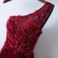 Chic / Belle Robe De Soirée 2017 Princesse En Dentelle Fleur Perlage Paillettes Une épaule Dos Nu Sans Manches Longueur Cheville Soirée