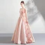 Modern / Fashion Pearl Pink Prom Dresses 2018 A-Line / Princess Lace Flower Appliques Pearl Scoop Neck Backless Sleeveless Floor-Length / Long Formal Dresses