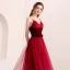 Lovely Burgundy Homecoming Graduation Dresses 2018 A-Line / Princess Suede Bow Spotted Spaghetti Straps Backless Sleeveless Knee-Length Formal Dresses