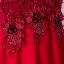 Chic / Belle Rouge Robe De Soirée 2017 Trompette / Sirène En Dentelle Fleur Perlage Paillettes V-Cou Dos Nu Manches Courtes Longueur Cheville Soirée