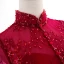 Chic / Beautiful Evening Dresses  2017 A-Line / Princess Bow Beading Sequins High Neck 3/4 Sleeve Knee-Length Evening Party