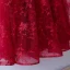 Chic / Beautiful Red Evening Dresses  2017 A-Line / Princess Lace Flower Spaghetti Straps Strapless Backless 1/2 Sleeves Ankle Length Evening Party