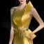 Amazing / Unique Gold Evening Dresses  2018 Trumpet / Mermaid Appliques Beading Tassel Crystal Rhinestone Scoop Neck Backless Sleeveless Floor-Length / Long Formal Dresses