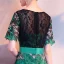 Amazing / Unique Dark Green Evening Dresses  2018 Trumpet / Mermaid Lace Flower V-Neck Short Sleeve Ankle Length Formal Dresses