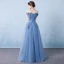 Chic / Beautiful Evening Dresses  2017 A-Line / Princess Lace Flower Pearl Artificial Flowers Off-The-Shoulder Backless Short Sleeve Floor-Length / Long Formal Dresses
