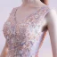 Flotte Lyserød Gallakjoler 2017 Prinsesse Med Blonder Blomsten Krystal Perle V-Hals Halterneck Ærmeløs Ankel Længde Kjoler