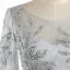 Chic / Beautiful Evening Dresses  2017 A-Line / Princess Lace Sequins Scoop Neck Backless 1/2 Sleeves Floor-Length / Long Evening Party
