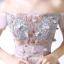 Chic / Belle Rougissant Rose Robe De Ceremonie 2017 Princesse En Dentelle Fleur Cristal De l'épaule Dos Nu Manches Courtes Longueur Cheville Robe De Bal