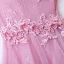 Chic / Beautiful Candy Pink Bridesmaid Dresses 2017 A-Line / Princess Lace Flower Beading Scoop Neck Short Sleeve Ankle Length Wedding Party Dresses
