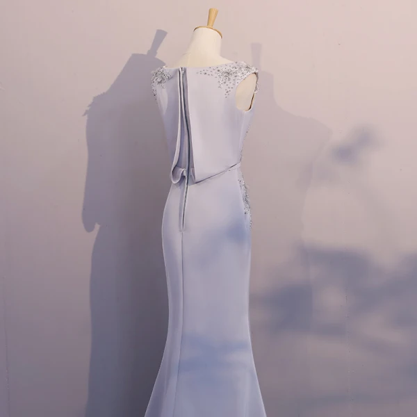 Chic / Belle Robe De Soirée 2017 Trompette / Sirène En Dentelle Fleur Perlage Paillettes Encolure Dégagée Sans Manches Train De Balayage Robe De Ceremonie