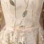 Chic / Belle Champagne Asymétrique Robe De Soirée 2017 Princesse En Dentelle Paillettes Noeud Encolure Dégagée 1/2 Manches Robe De Ceremonie