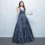 Elegante Sternenklarer Himmel Abendkleider 2017 Ballkleid Pailletten Rückenfreies V-Ausschnitt Ärmellos Lange Festliche Kleider