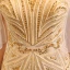 Luxury / Gorgeous Gold Evening Dresses  2017 Trumpet / Mermaid Beading Crystal Pearl Sequins Scoop Neck Backless 1/2 Sleeves Sweep Train Formal Dresses