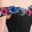 Sexy Schwarz Abendkleider 2017 Mermaid Mit Spitze Blumen Pailletten Off Shoulder Kurze Ärmel Rückenfreies Sweep / Pinsel Zug Festliche Kleider