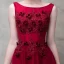 Chic / Belle Bordeaux Robe De Soirée 2017 Princesse En Dentelle Fleur Cristal Fleurs Artificielles Encolure Dégagée Dos Nu Sans Manches Longueur Cheville Robe De Ceremonie