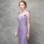 Elegant Lavender Evening Dresses  2017 Trumpet / Mermaid Bow Crystal Rhinestone Spaghetti Straps Backless Sleeveless Ankle Length Formal Dresses