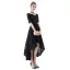 Chic / Belle Noir Robe De Cocktail 2017 Princesse Dentelle V-Cou Dos Nu Manches Courtes Asymétrique Robe De Ceremonie