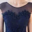 Chic / Beautiful Navy Blue Evening Dresses  2017 Trumpet / Mermaid Lace Flower Scoop Neck Sleeveless Ankle Length Formal Dresses