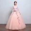 Affordable Flower Fairy Yellow Prom Dresses 2018 Ball Gown Appliques V-Neck Backless 3/4 Sleeve Floor-Length / Long Formal Dresses