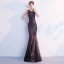 Chic / Beautiful Multi-Colors Evening Dresses  2019 Trumpet / Mermaid Sequins Scoop Neck Sleeveless Floor-Length / Long Formal Dresses