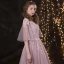 Chic / Beautiful Blushing Pink Prom Dresses 2018 A-Line / Princess Lace Appliques Pearl Sash Scoop Neck Backless 3/4 Sleeve Floor-Length / Long Formal Dresses