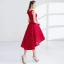 Chic / Belle Rouge Robe De Cocktail 2017 Princesse Métal Ceinture Brodé Encolure Dégagée Sans Manches Asymétrique Robe De Ceremonie