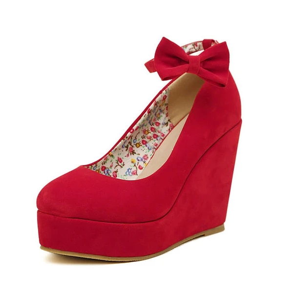 Enkla Svarta Casual Damskor 2018 Mocka Pande Zote Toe 10 cm Kilklackar