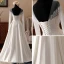 Elegante Ivory / Creme Durchsichtige Brautkleider 2018 A Linie Rundhalsausschnitt Lange Ärmel Rückenfreies Applikationen Mit Spitze Strass Rüschen Lange