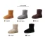 Modest / Simple Womens Boots 2017 Black Leather Mid Calf Suede Casual Winter Flat Snow Boots