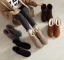Modest / Simple Womens Boots 2017 Black Leather Mid Calf Suede Casual Winter Flat Snow Boots