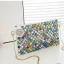 Chic / Beautiful 2017 Outdoor / Garden White Black Crystal Rhinestone PU Beach Cocktail Party Evening Party Clutch Bags