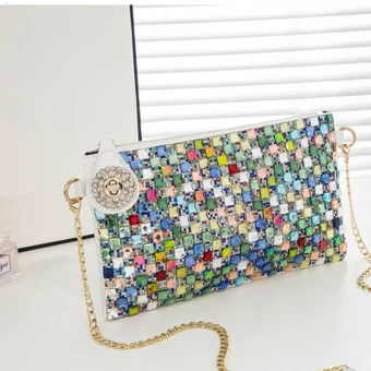 Schöne 2017 Garten Im Freien Weiß Schwarz Kristall Strass Pu Strand Cocktail Abend Clutch Tasche