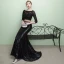Chic / Beautiful 2 Piece Black Evening Dresses  2017 Trumpet / Mermaid U-Neck Lace Appliques Backless Evening Party Formal Dresses
