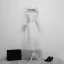 Chic / Beautiful White Evening Dresses  2018 A-Line / Princess Tulle U-Neck Lace-up Appliques Beading Evening Party Formal Dresses