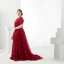 Flower Fairy Burgundy Plus Size Evening Dresses  2018 A-Line / Princess Lace-up U-Neck Tulle Appliques Backless Evening Party Prom Dresses