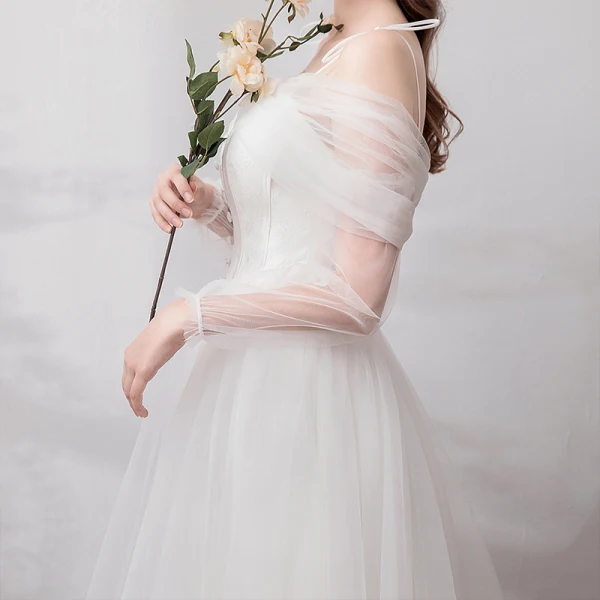 Classic Elegant White Evening Dresses 2019 A-Line / Princess Lace Tulle  V-Neck Backless Embroidered Beach