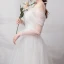 Classic Elegant White Evening Dresses  2019 A-Line / Princess Lace Tulle V-Neck Backless Embroidered Beach Church Formal Dresses