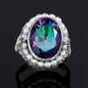 Magnífico Multi-Colors Anillos 2019 Hoja Crystal Perla Plateado Piedras preciosas sinteticas Noche Accesorios Anillo
