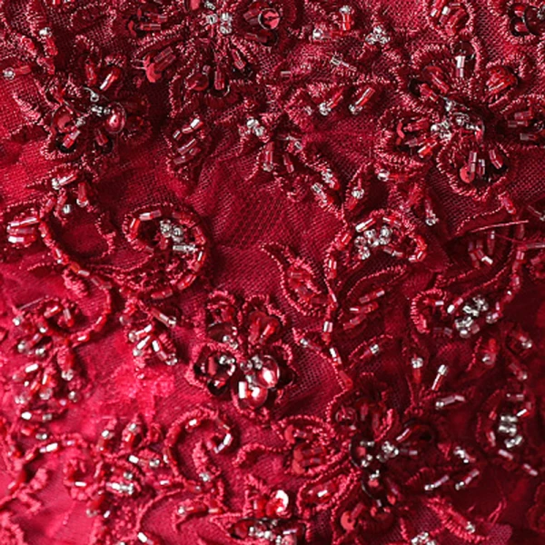 Chic / Beautiful Plus Size Burgundy Evening Dresses 2019 A-Line / Princess Lace Tulle V-Neck Appliques Backless Beading Evening Party Formal Dresses