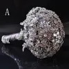 Luxury / Gorgeous Silver Metal Beading Crystal Rhinestone Wedding Flowers 2019