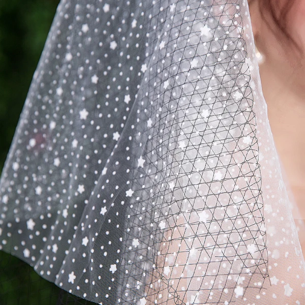 Chic / Belle Blanche Mariage Dentelle Tulle Appliques Courte Voile De Mariée 2019
