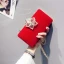 Modern / Fashion Red Clutch Bags Beading Flower Velour Cocktail Party Evening Party Accessories 2019