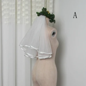 Sencillos Blanco Cortos Velo De Novia Gasa Boda Accesorios 2019