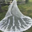 Simple Blanche Mariage Tulle En Dentelle Appliques 4 m Cathedral Train Voile De Mariée 2018