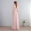 Chic / Beautiful Floor-Length / Long Blushing Pink Evening Dresses  2018 A-Line / Princess V-Neck Chiffon Lace-up Pierced Evening Party Formal Dresses