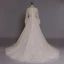 Luxe Fait main Champagne Robe De Mariée 2017 Princesse Encolure Dégagée Manches Longues Perlage Tulle Chapel Train