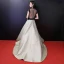 Modern / Fashion A-Line / Princess Sage Green Evening Dresses  2018 Scoop Neck Lace-up Printing Court Train Tulle Evening Party Prom Dresses