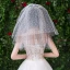 Chic / Belle Blanche Mariage Dentelle Tulle Appliques Courte Voile De Mariée 2019