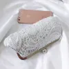 Mooie / Prachtige Witte Handtassen Kanten Geborduurde Handgemaakt Feest Avond Accessoires 2019