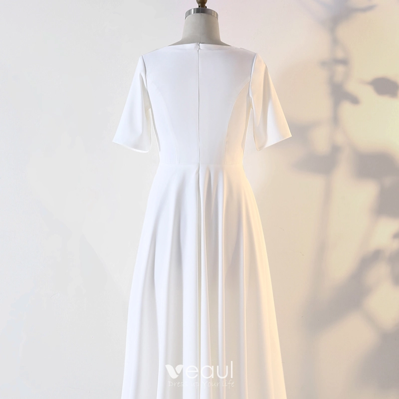 Modest white summer dress shop